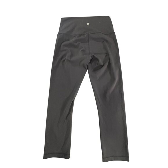Lululemon Womens Black High-Waist Yoga Crop Pants Size 6 Stretchy Activewear - Picture 2 of 7
